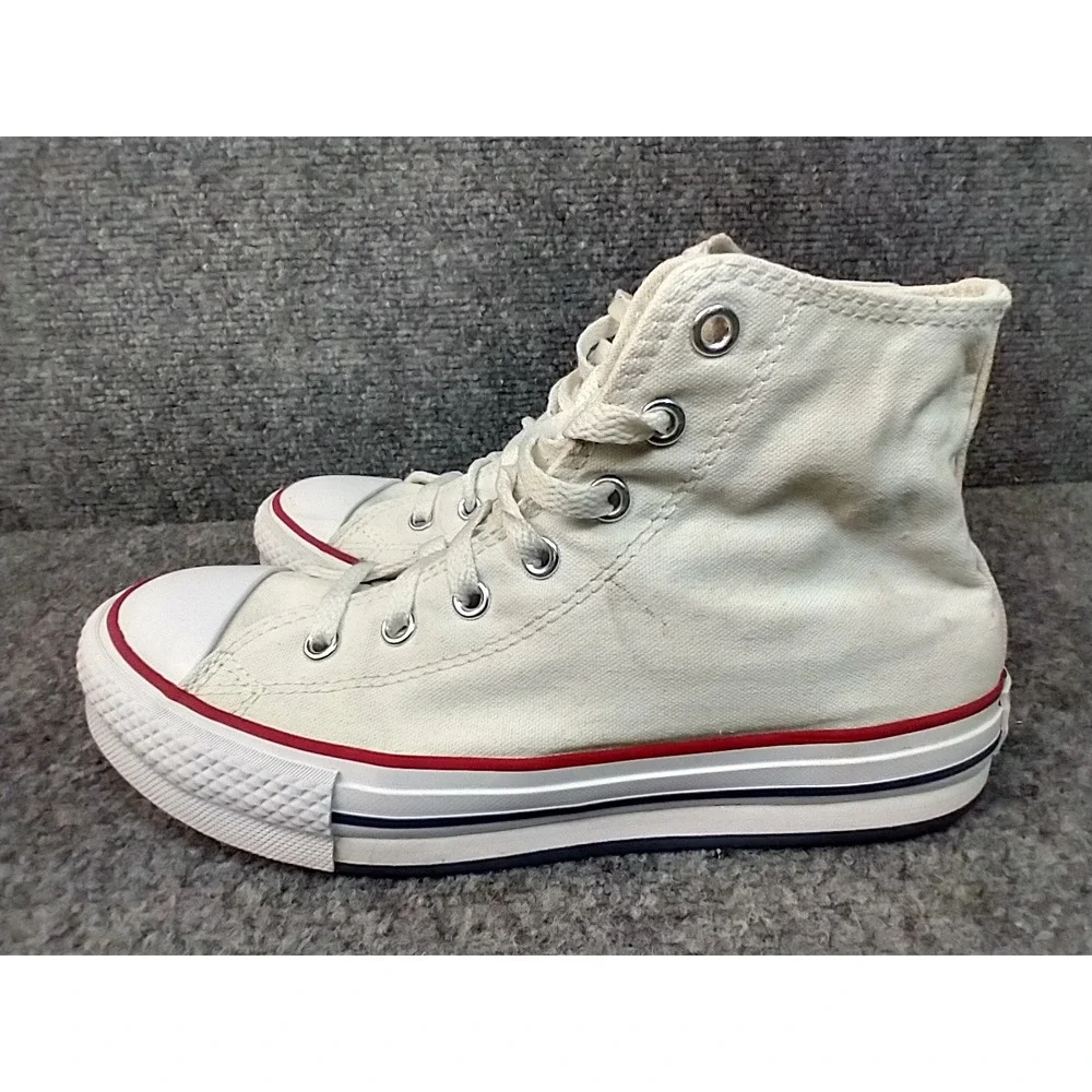 Converse Chuck Taylor All Star High Top White Canvas Kids Junior Shoes 671108C 4